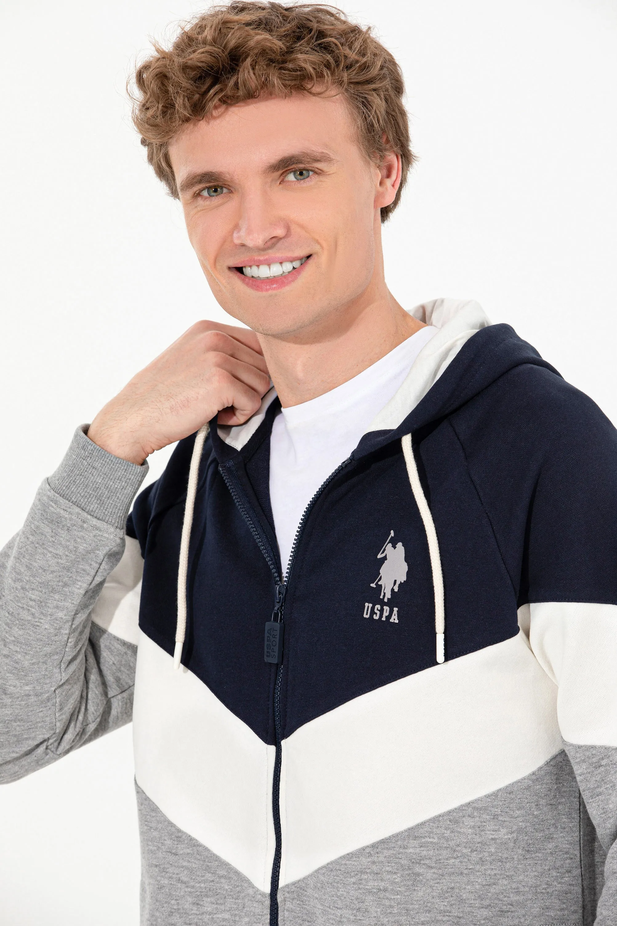 Mens Hoodie Grey Melange