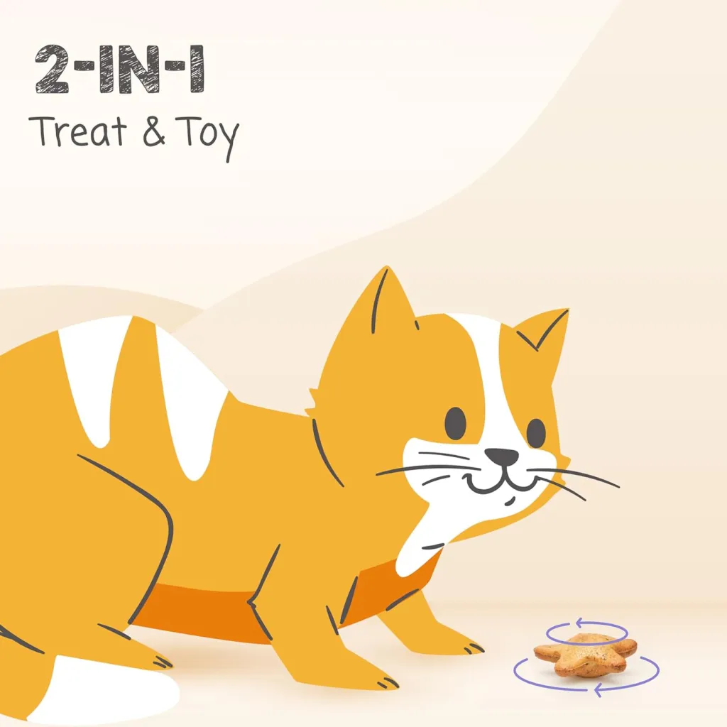 Meowee! Starry Spinners Chicken & Catnip Crunchy 2-in-1 Treat & Toy for Cats