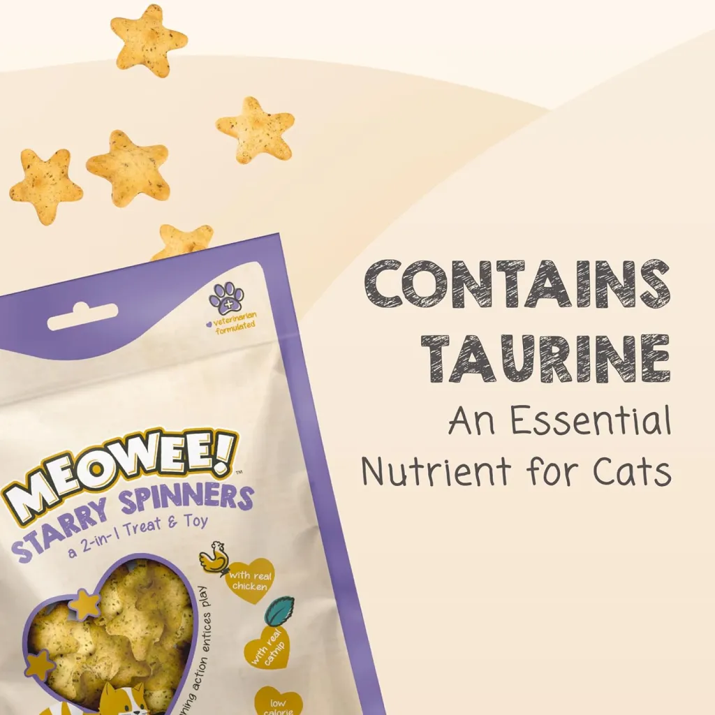 Meowee! Starry Spinners Chicken & Catnip Crunchy 2-in-1 Treat & Toy for Cats