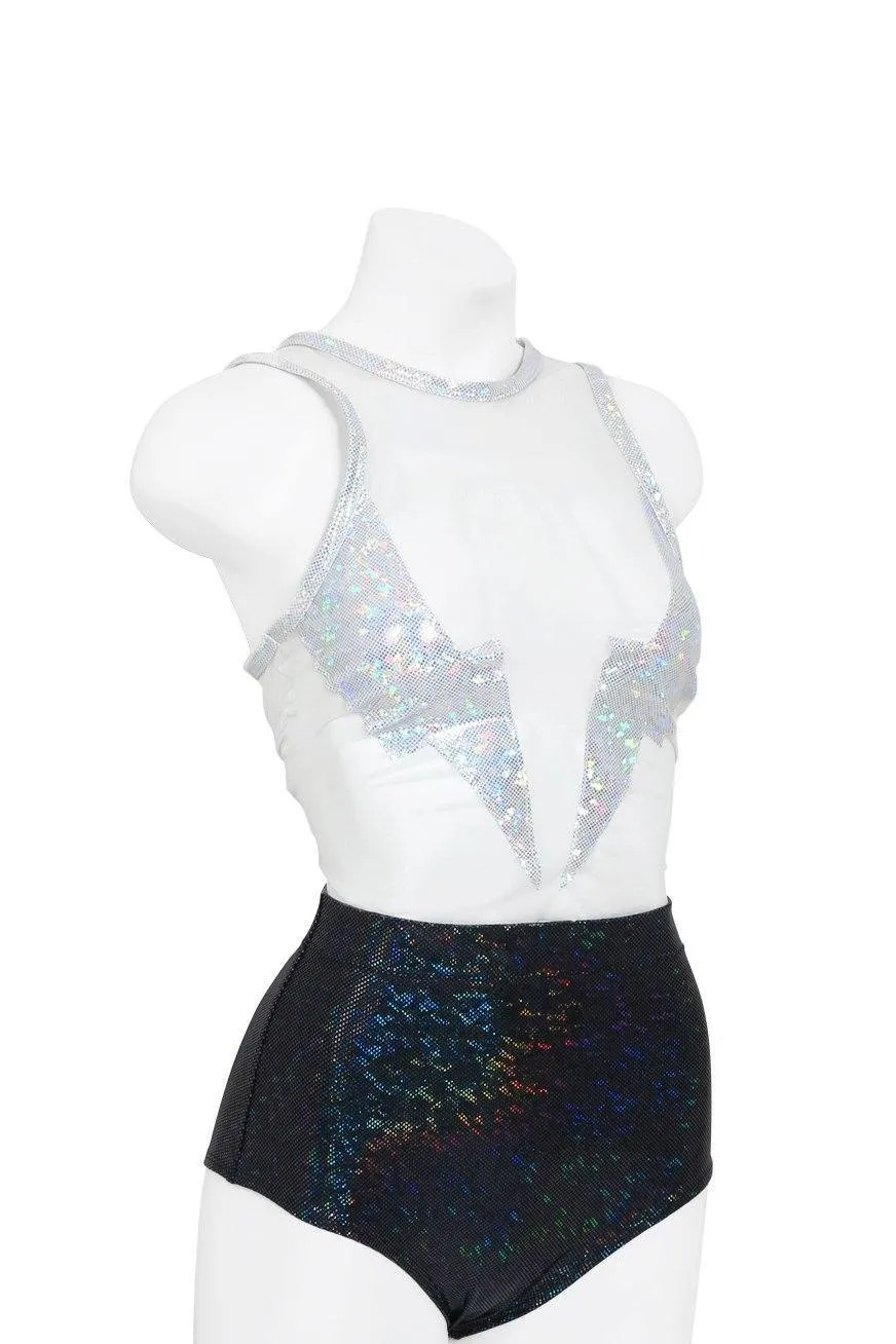 Mesh Holographic Lightning Tank | 13 Colors