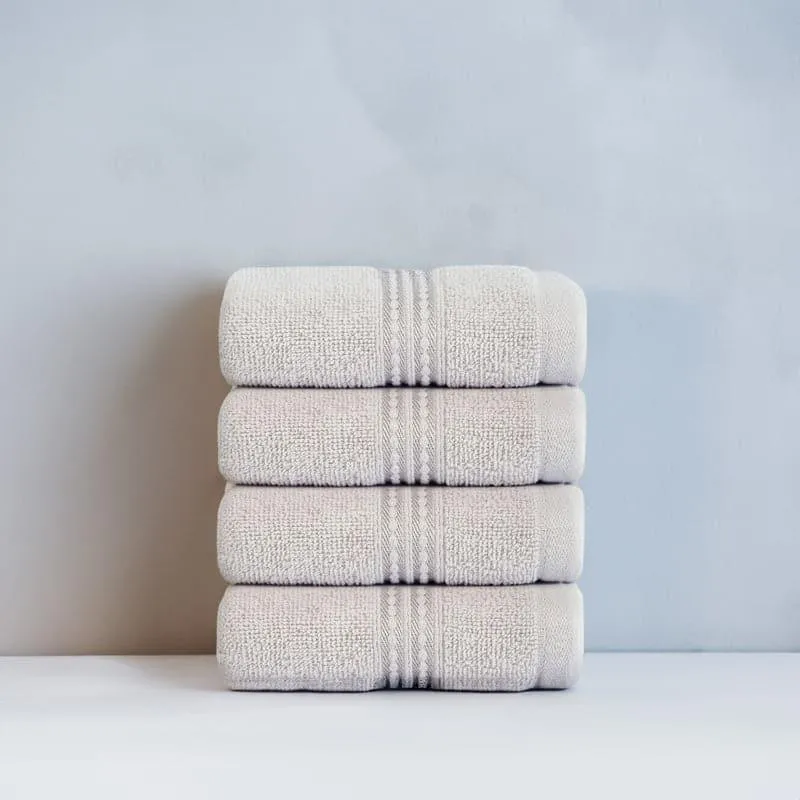 Micro Cotton LuxeDry Solid Face Towel (Grey) - Set Of Four