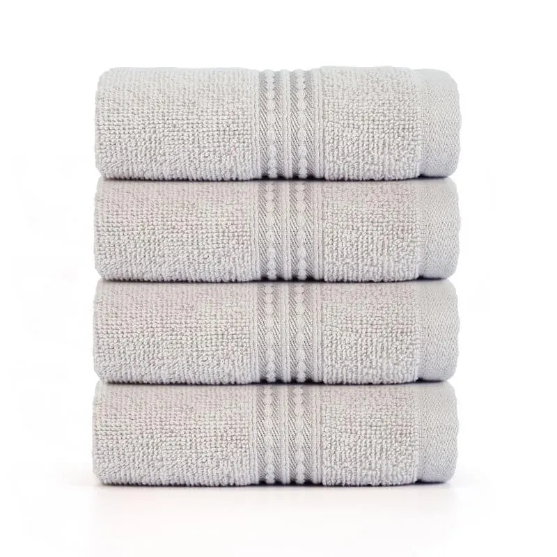Micro Cotton LuxeDry Solid Face Towel (Grey) - Set Of Four