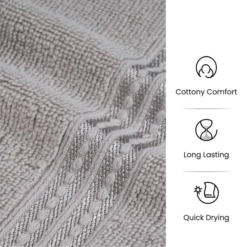 Micro Cotton LuxeDry Solid Face Towel (Grey) - Set Of Four