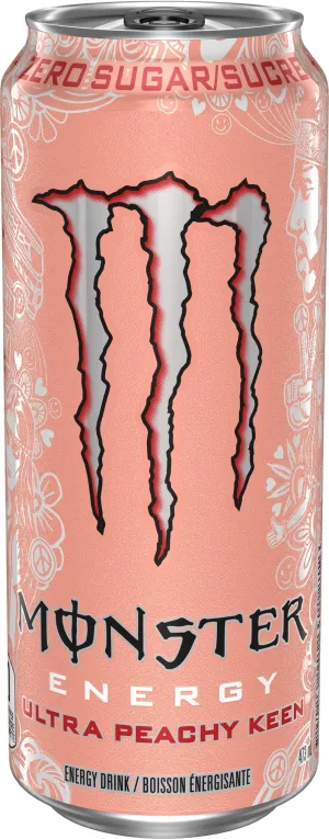 Monster Energy, Ultra Peachy Keen, 473mL Cans, Pack of 12