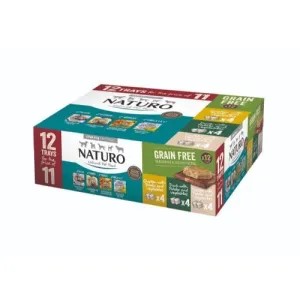 Naturo Adult Grain Free Wet Dog Food Tray Variety Pack 12 x 400g