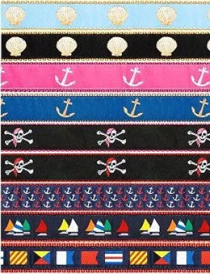 Nylon Web Coastal/Nautical Pet Collars & Leashes