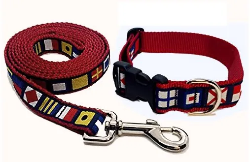 Nylon Web Coastal/Nautical Pet Collars & Leashes