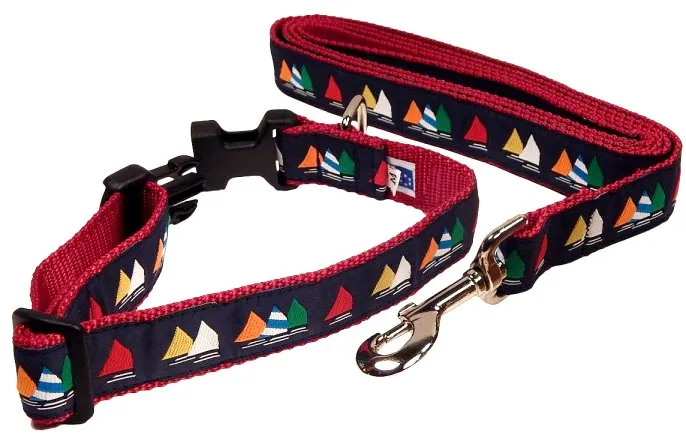 Nylon Web Coastal/Nautical Pet Collars & Leashes