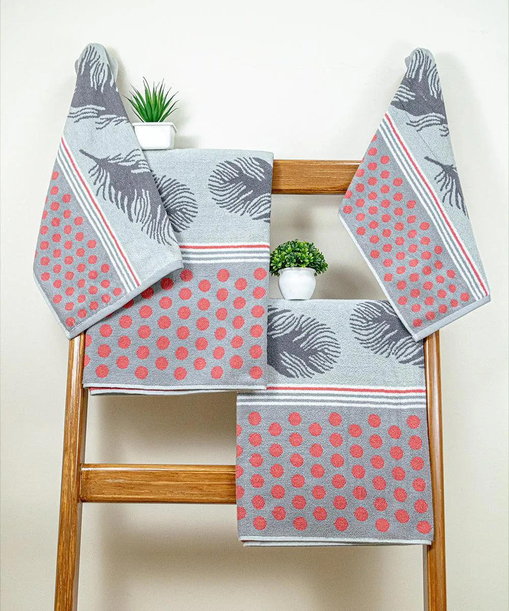 Picasso 100% Cotton Bath Towel Set of 4, 470 GSM (2 Bath & 2 Hand)