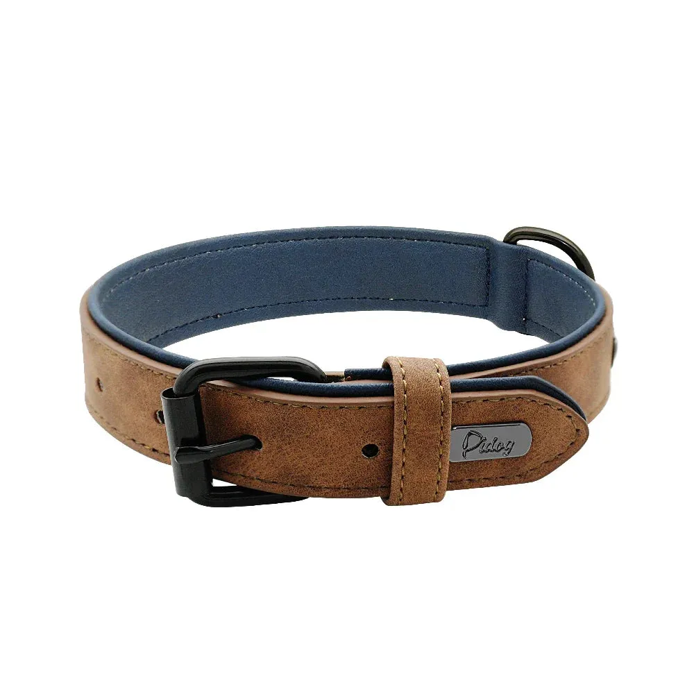 Premium Leather Dog Collar for Large Breeds