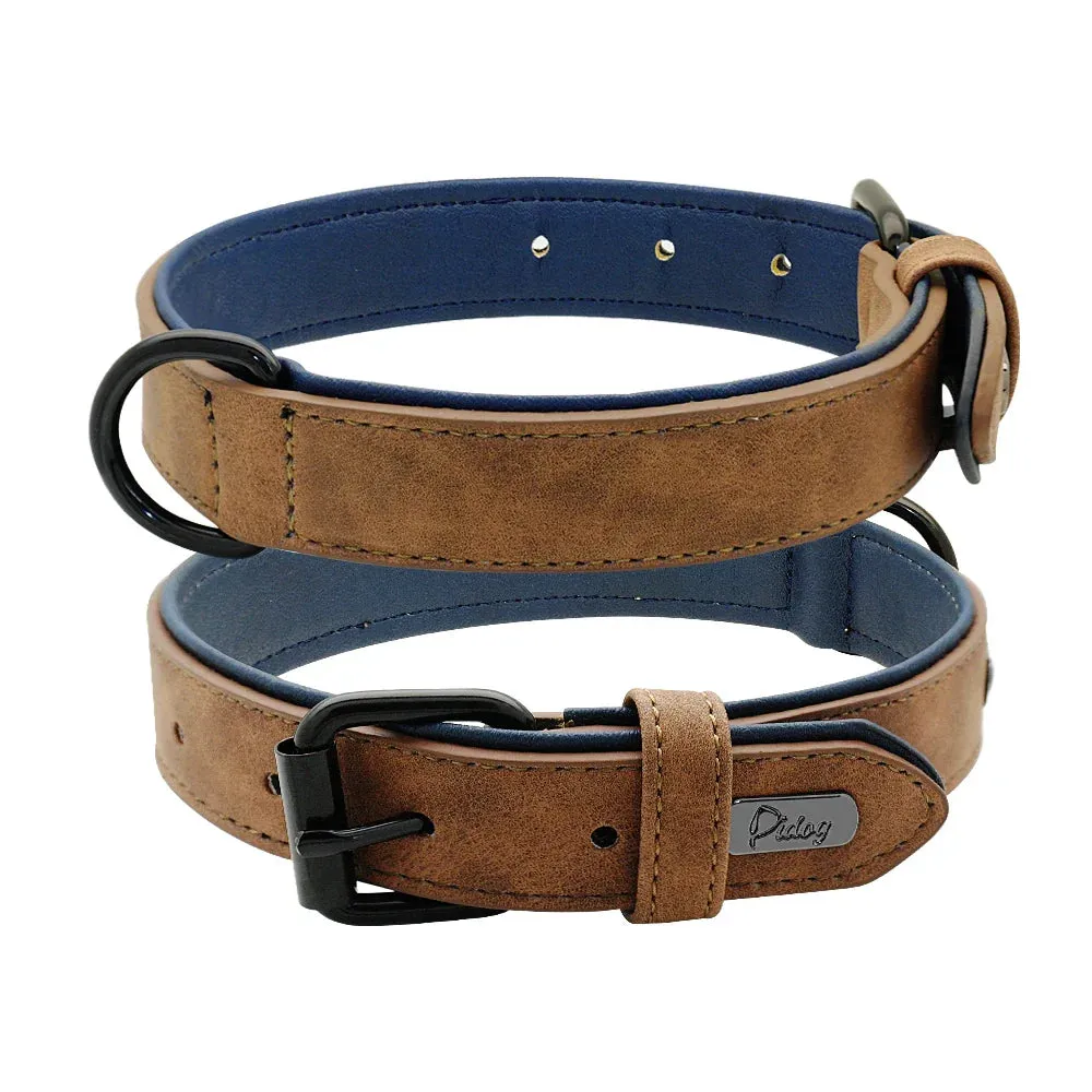 Premium Leather Dog Collar for Large Breeds