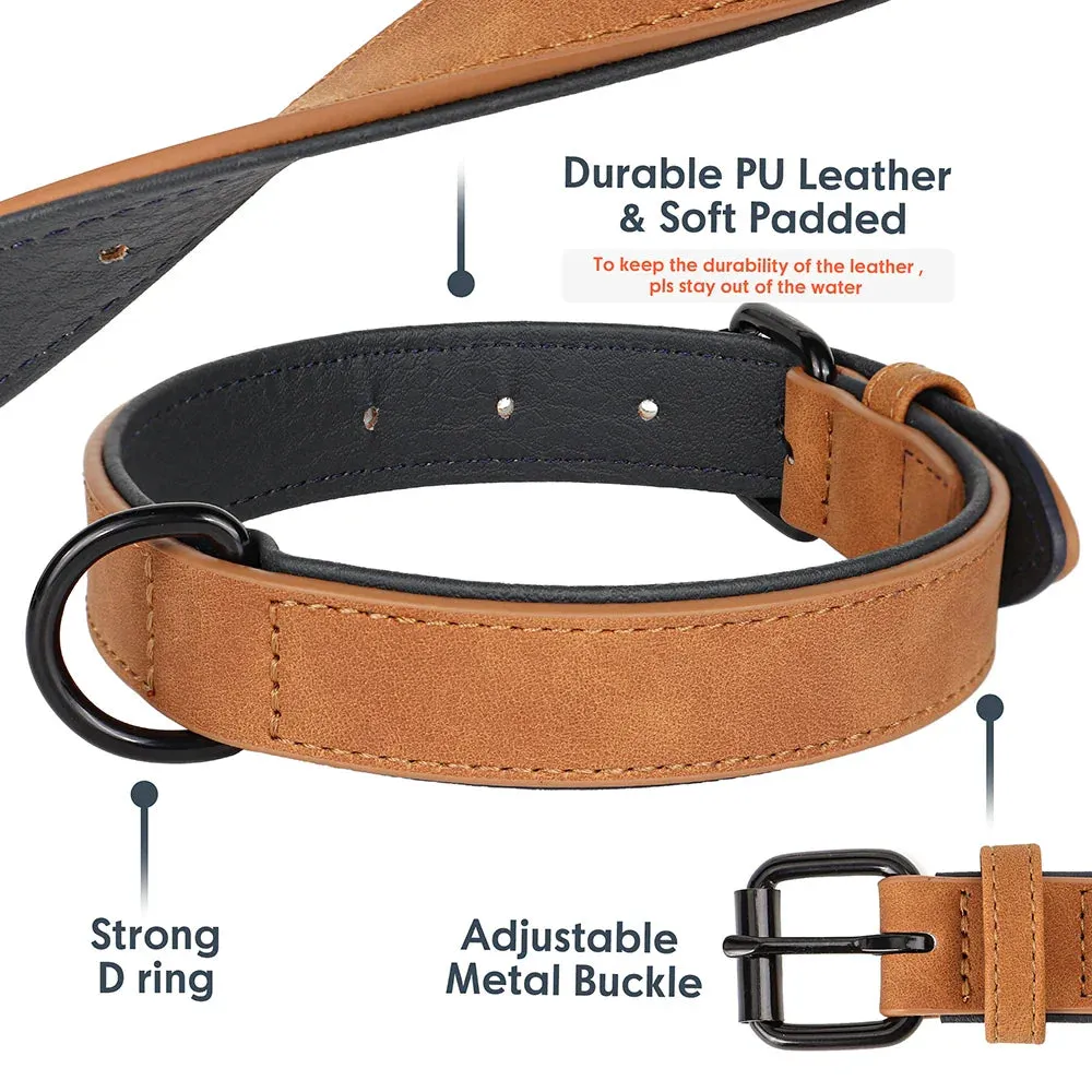Premium Leather Dog Collar for Large Breeds