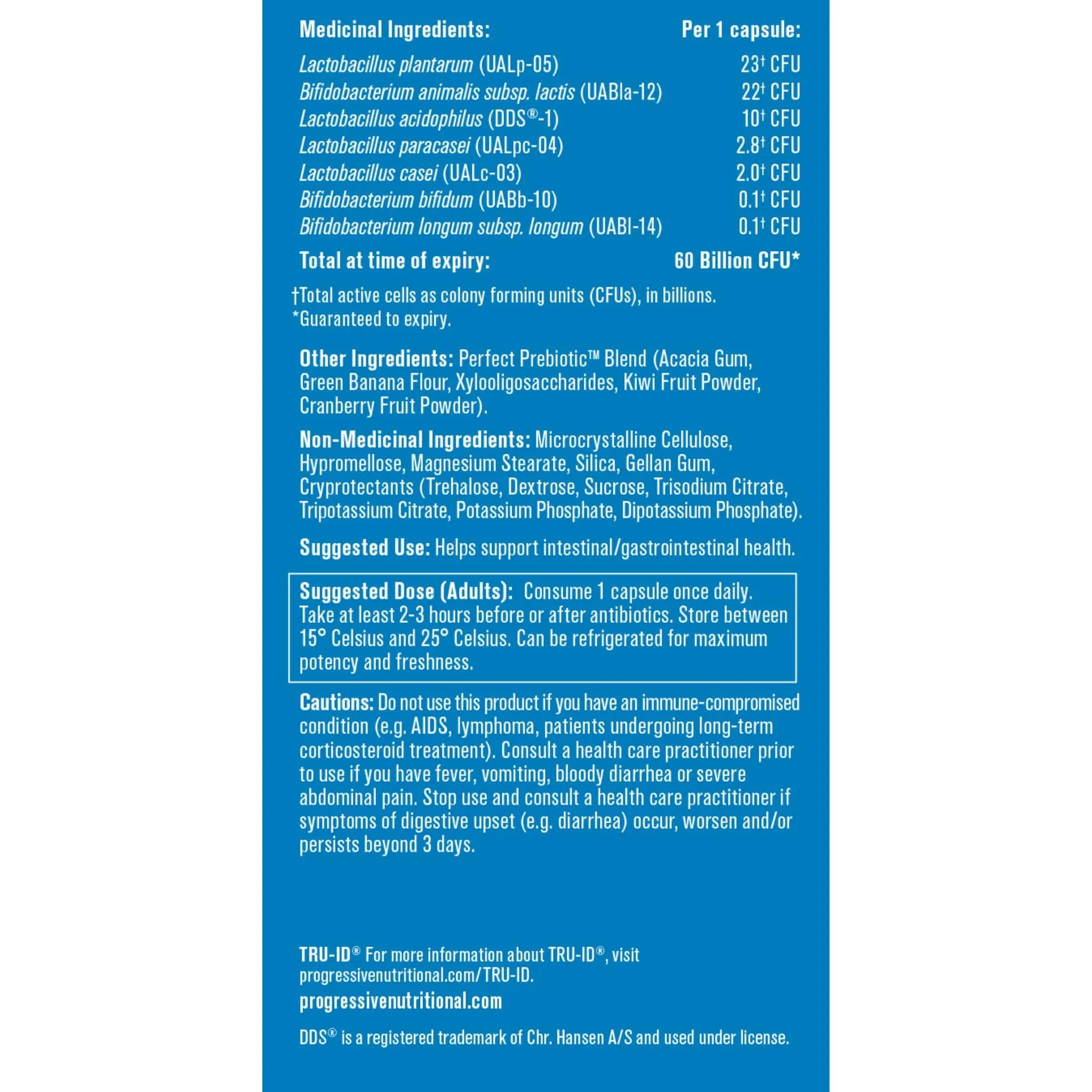 Progressive Perfect Probiotic 60 Billion CFU Extra Strength Delayed Release, Shelf Stable