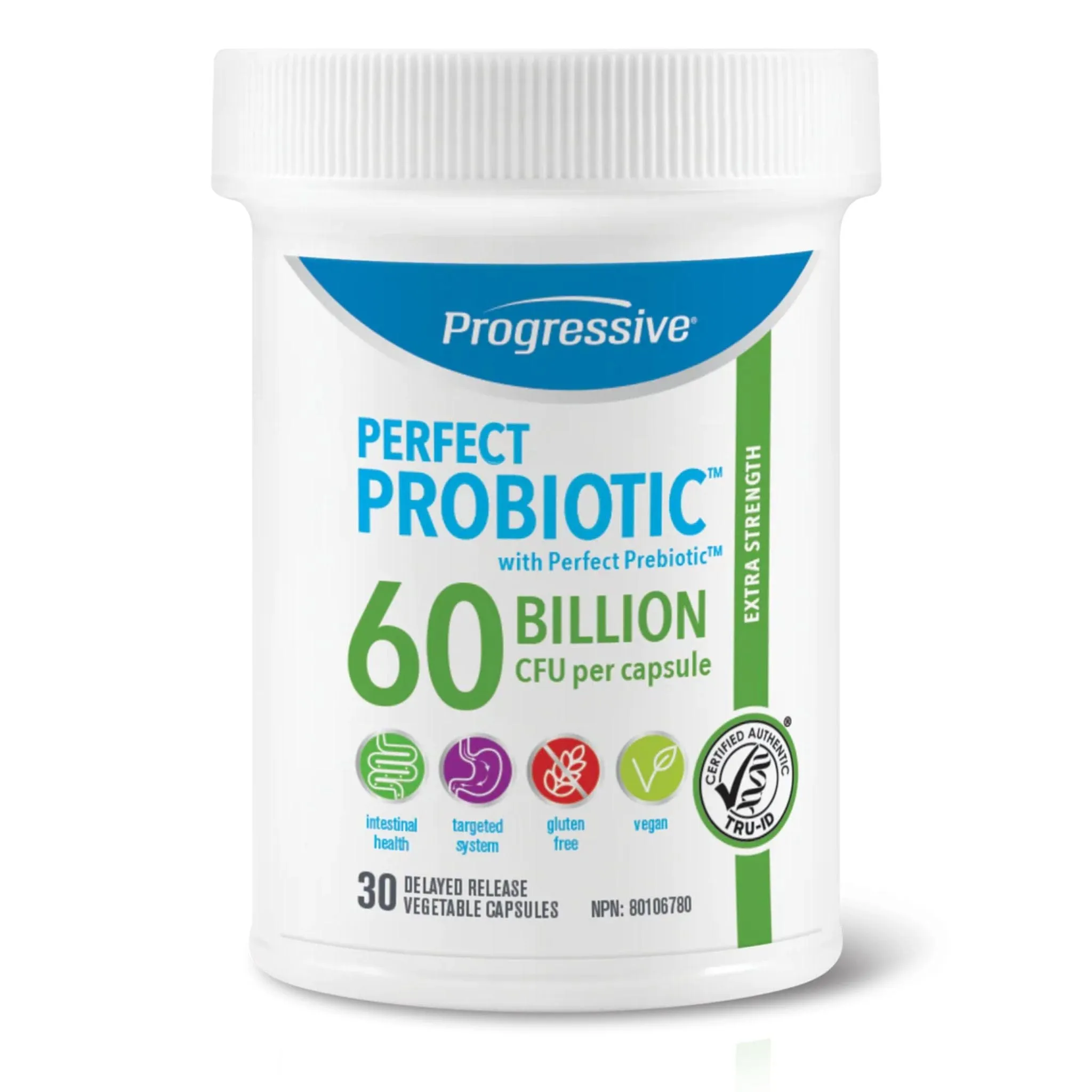 Progressive Perfect Probiotic 60 Billion CFU Extra Strength Delayed Release, Shelf Stable