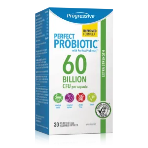 Progressive Perfect Probiotic 60 Billion CFU Extra Strength Delayed Release, Shelf Stable
