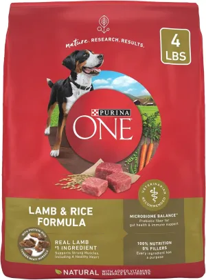 PURINA ONE ADULT DRY DOG FOOD LAMB AND RICE 4LB - POALNR