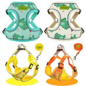 Reflective Dog Harness and Leash Set for Small to Medium Breeds