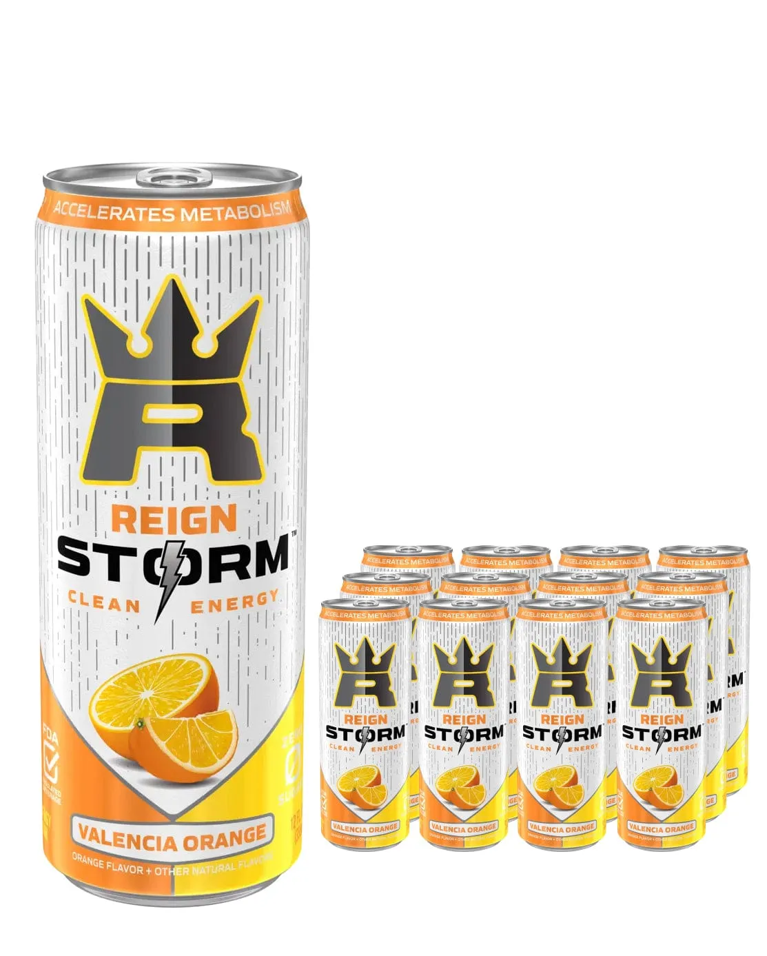Reign Storm Valencia Orange Clean Energy Drink Multipack, 12 x 355 ml