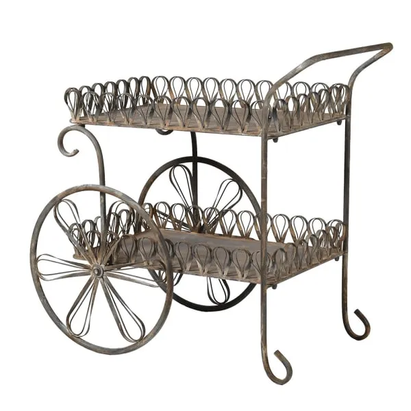Ribbon Edge Metal Drinks Trolley