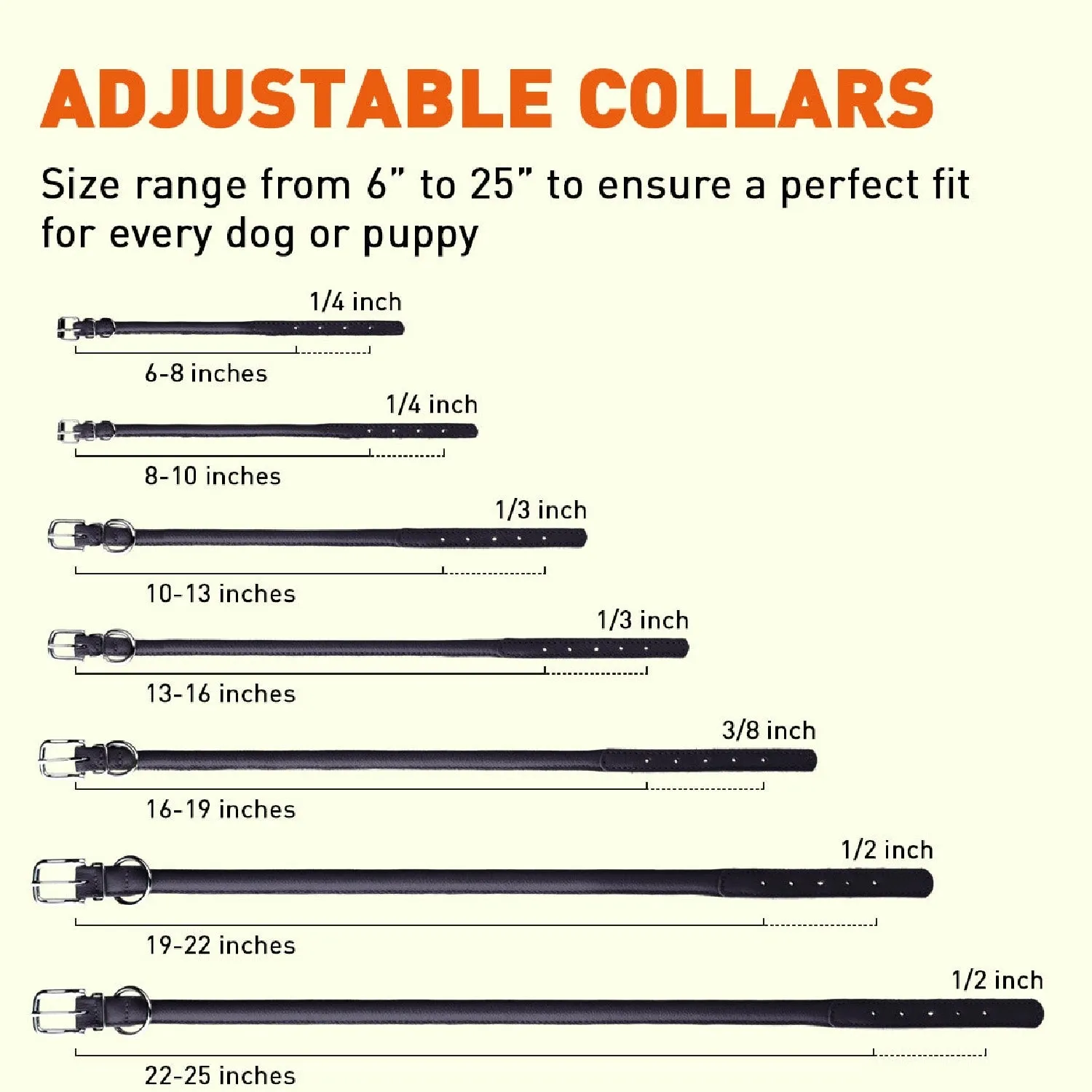 Round Leather Dog Collar by Dogline