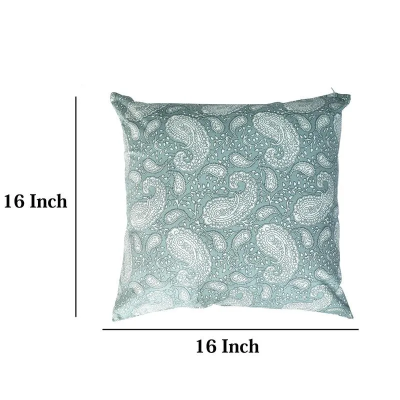 Ruksaana Printed Cushion Cover (Teal) - Set Of Five