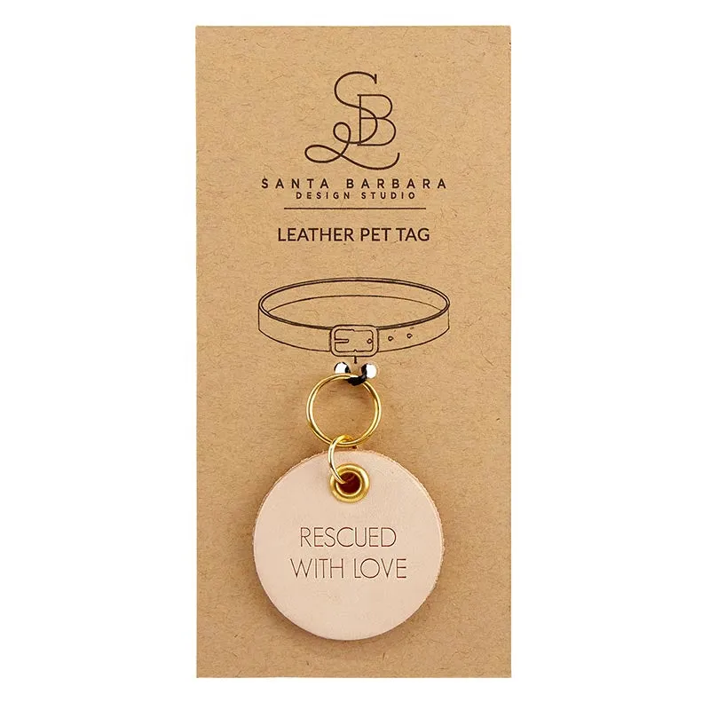 Santa Barbara Leather Pet Tag Dog Cat