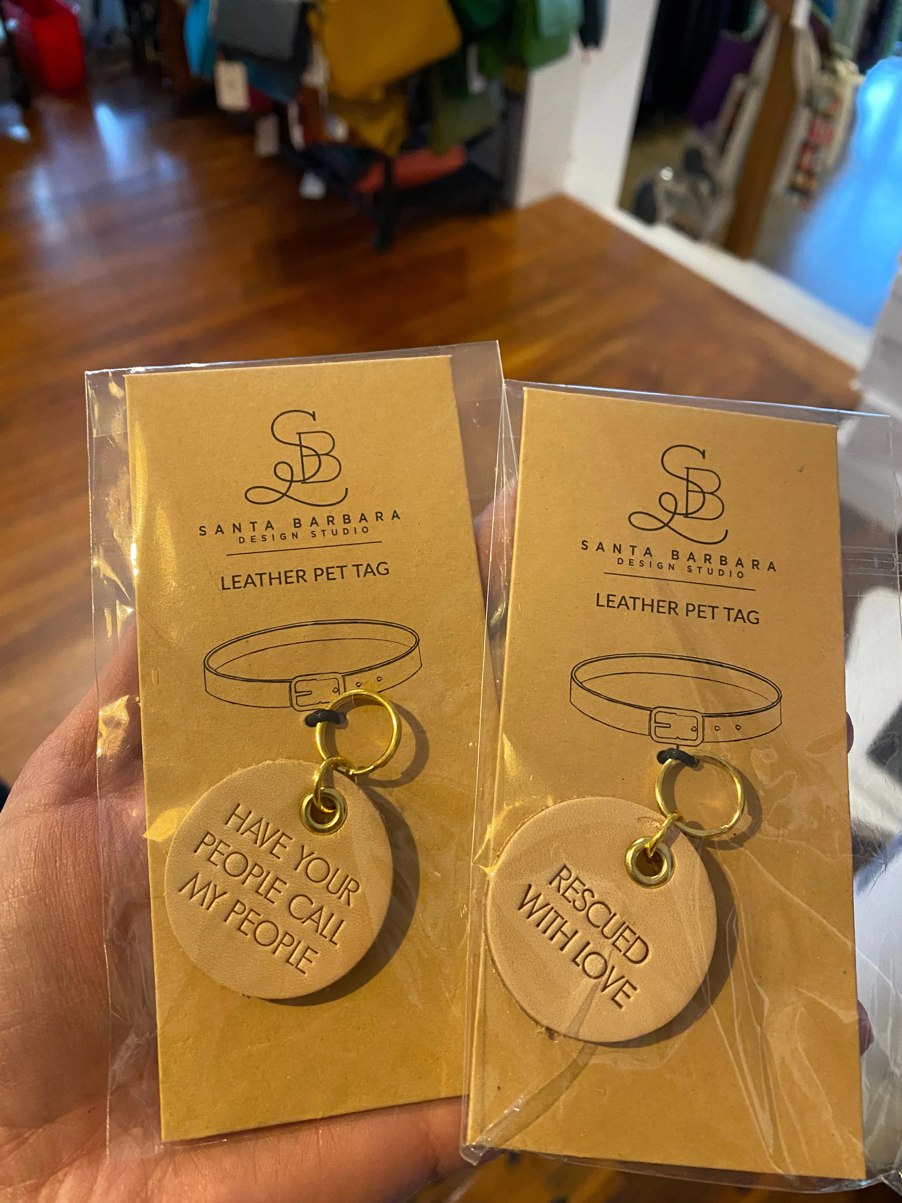 Santa Barbara Leather Pet Tag Dog Cat