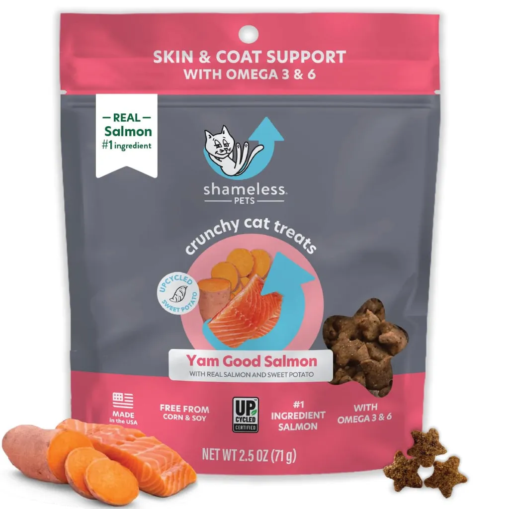 Shameless Pets Yam Good Salmon Crunchy Treats For Cats (2.5 oz)