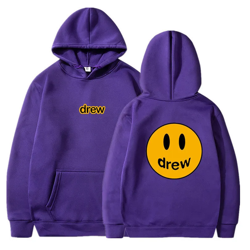 Smiley Face DREWHip-Hop Hoodies Sweatshirt Long Sleeved Trendy Outerwear