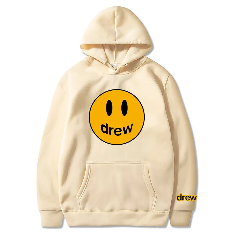 Smiley Face DREWHip-Hop Hoodies Sweatshirt Long Sleeved Trendy Outerwear