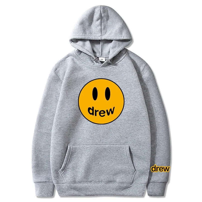Smiley Face DREWHip-Hop Hoodies Sweatshirt Long Sleeved Trendy Outerwear