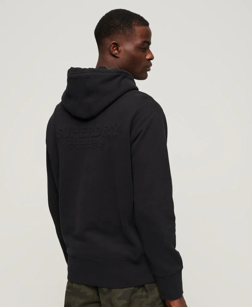 Sportswear Embossed Loose Fit Hoodie - Black