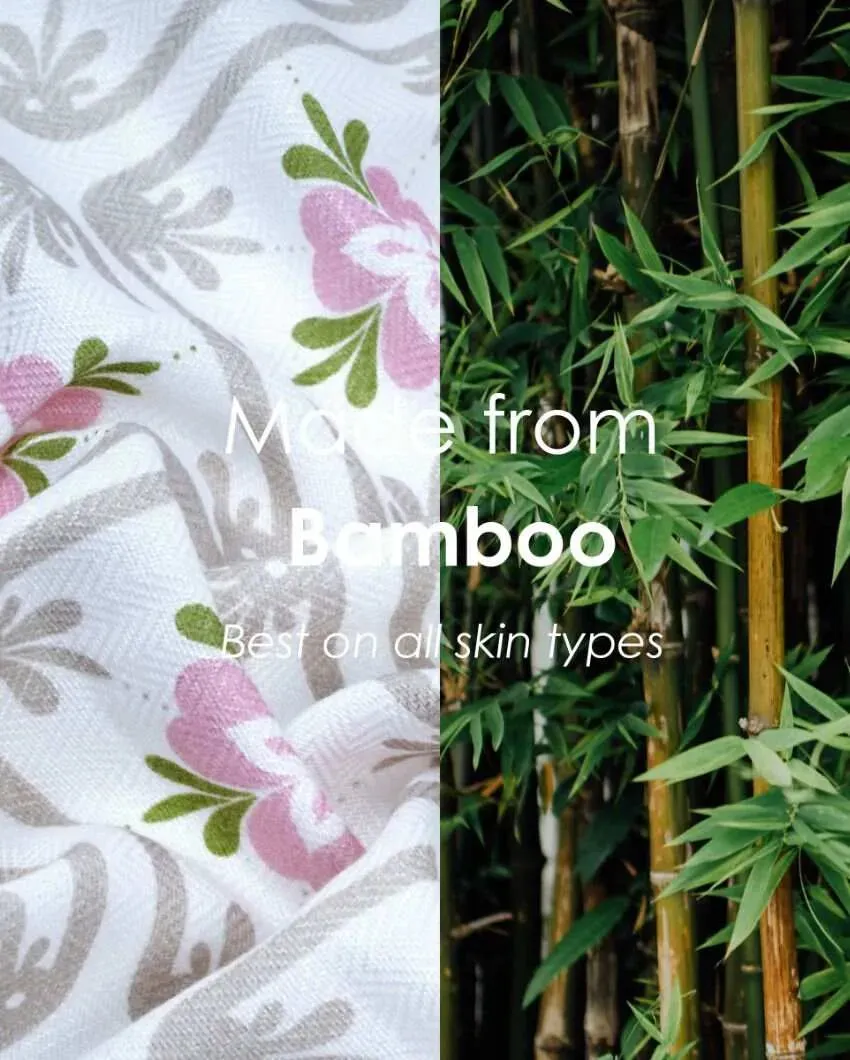 Tangerine Dream And Floral Tile Bamboo Bath Towels | Set Of 2 | 55 X 27 inches | Get a Freebie