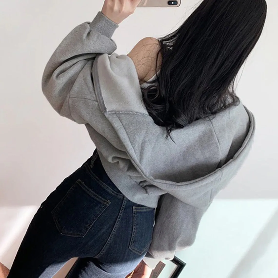 Thick Aesthetics Cropped Baggy Hoodies