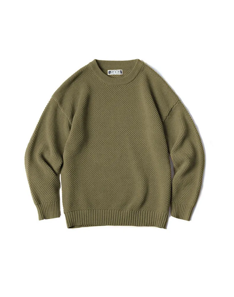 Tooling Retro Pineapple Pattern Drop-Shoulder Men's Sweater