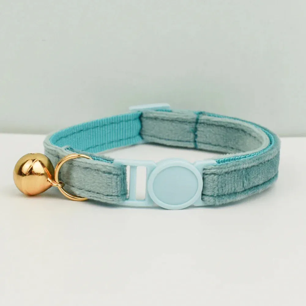 Velvet Cat Collar with Adjustable Safety and Bell