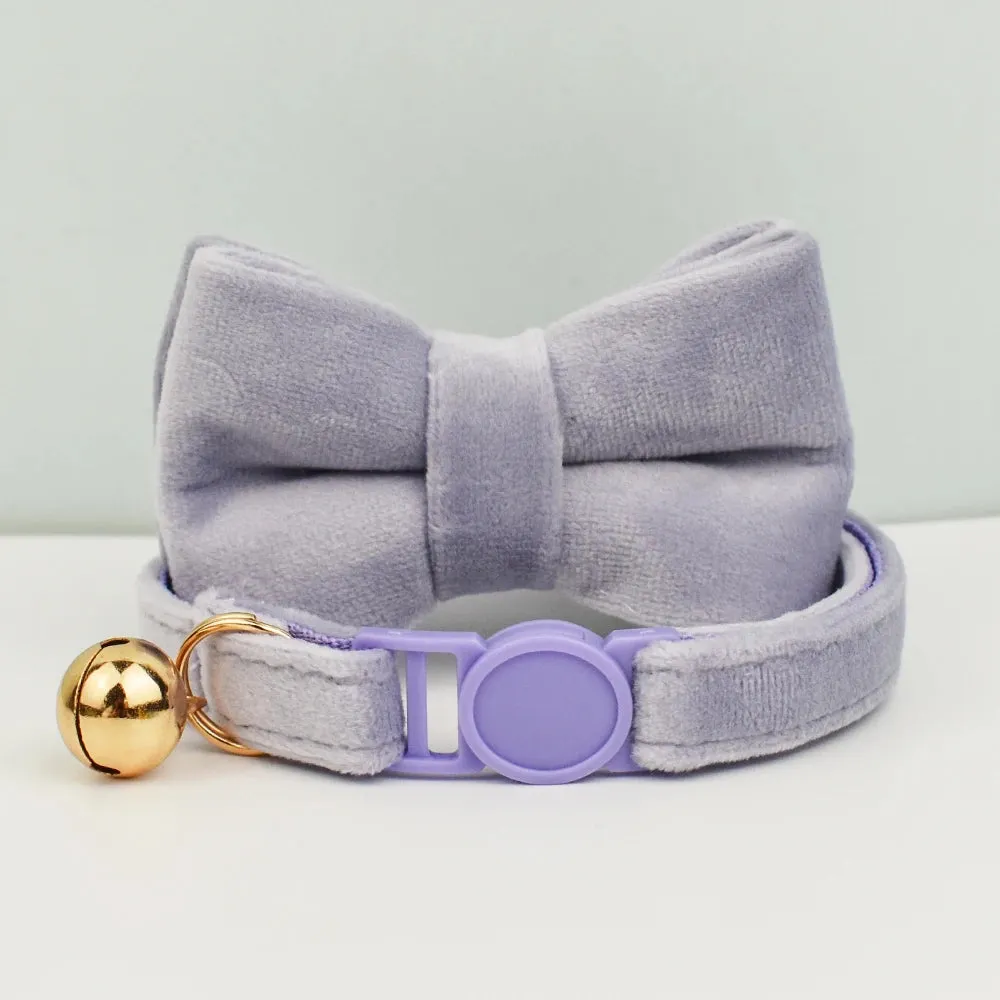 Velvet Cat Collar with Adjustable Safety and Bell