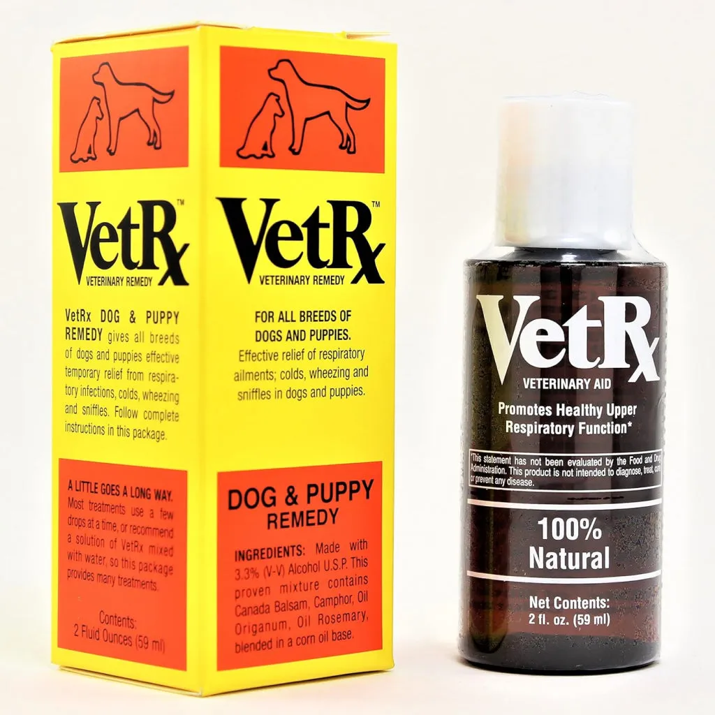 VetRx Veterinary Remedy for Respiratory Ailments, Colds and Sniffles in Dogs & Puppies (2 oz)