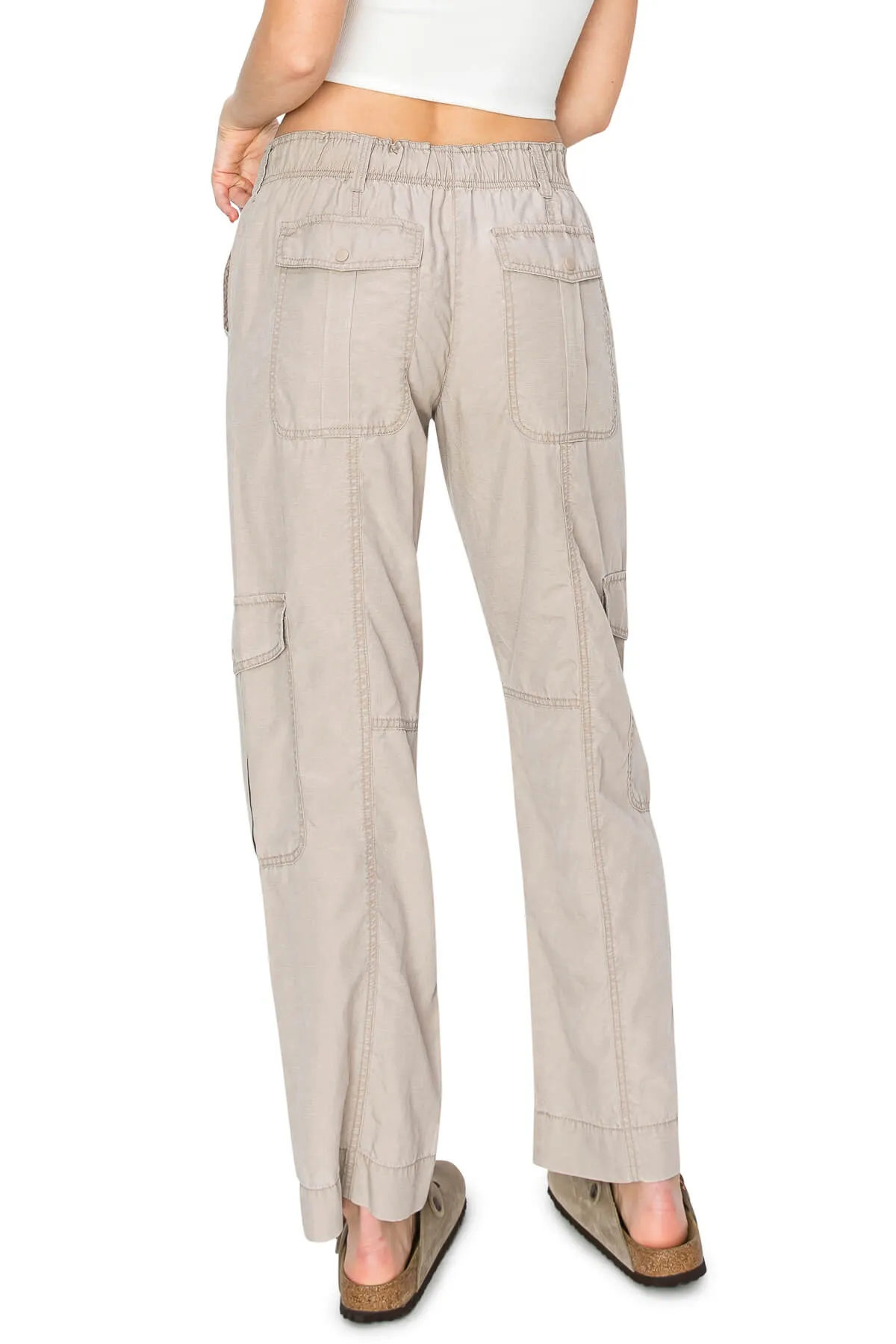 Washed Linen Cargo Pants - Goat