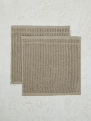 Westside Home Taupe Face Towel (Set of 2)