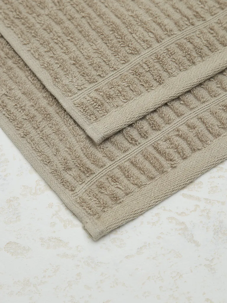 Westside Home Taupe Face Towel (Set of 2)