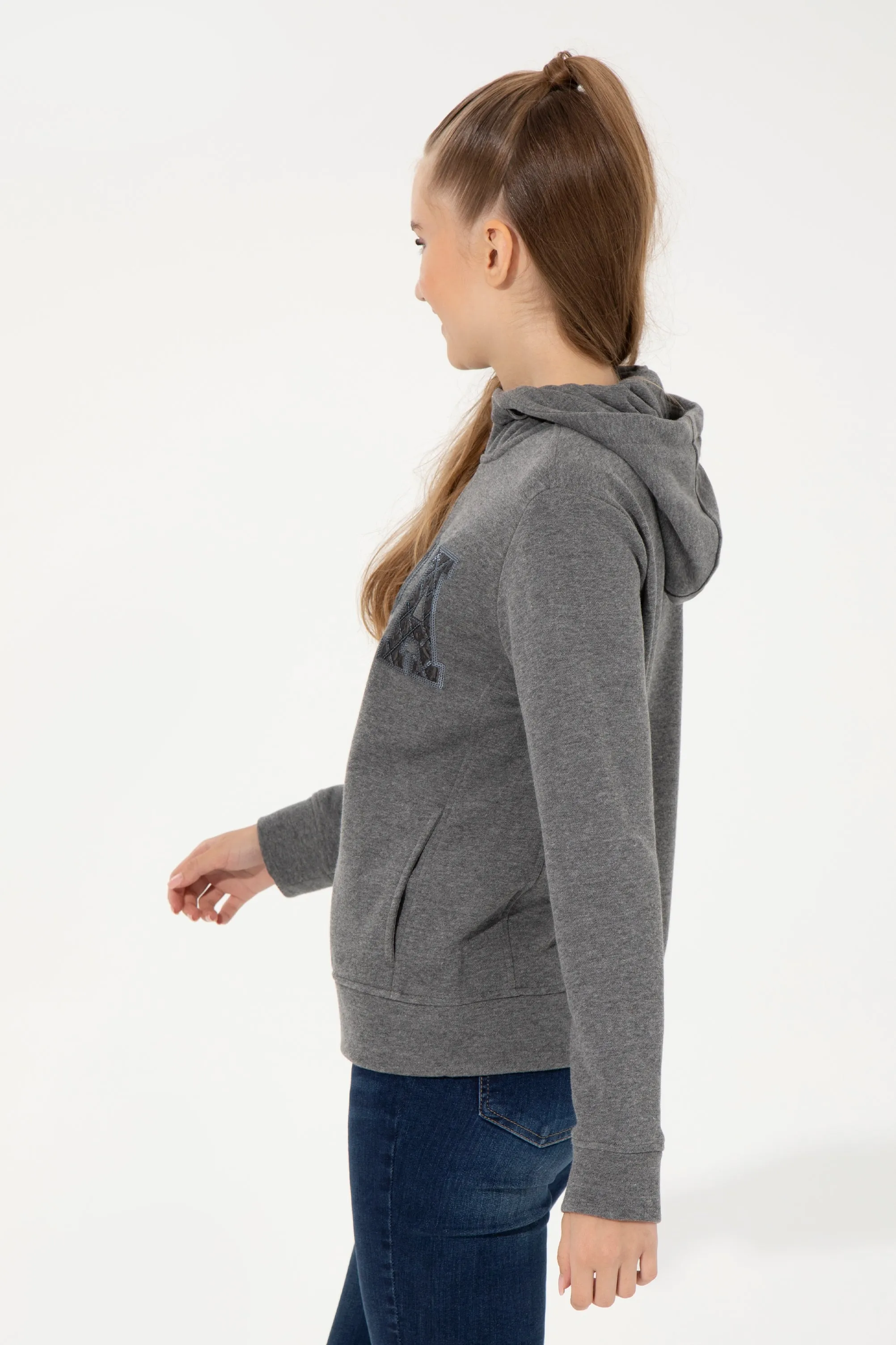 Womens Hoodie Anthracite Melange